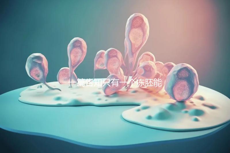 一篇告知只有一個(gè)凍胚能否移植，機(jī)會(huì)有多大做之前都看看